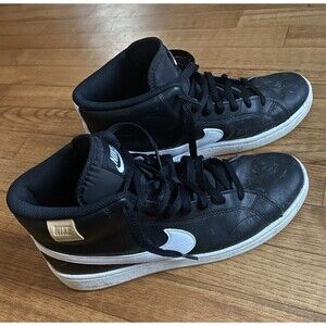 EUC Nike Court Royale 2 Mid Mens 8.5 Black White Shoes Athletic Gym CQ9179-001